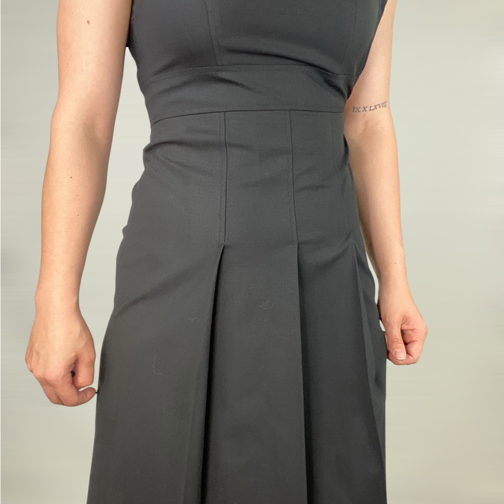 THEORY Lenora Wool Scoop Neck Midi Dress Sleeveless Business Casual Black Size 2 - Picture 4 of 6